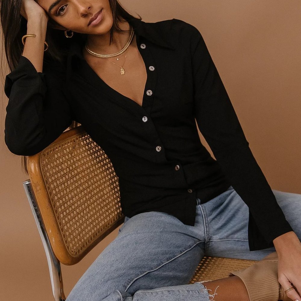 Bohme - Lucine Button Down Top in Small